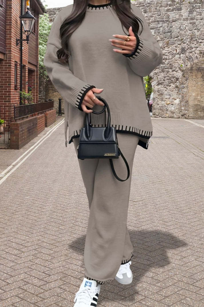 Stitched Detail Knitted Co-ord Lounge Set – Stitched Detail