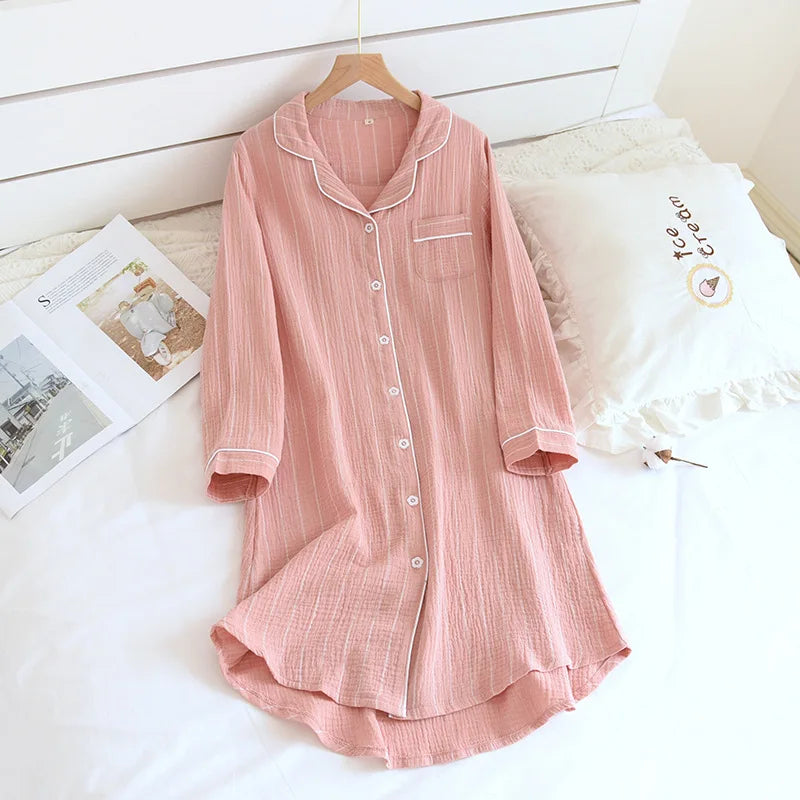 Women’s Cotton Long-Sleeve Nightdress