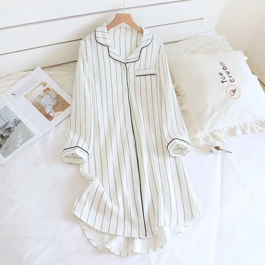 Women’s Cotton Long-Sleeve Nightdress