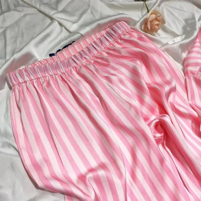 Stunning Pink Striped Pyjama Set
