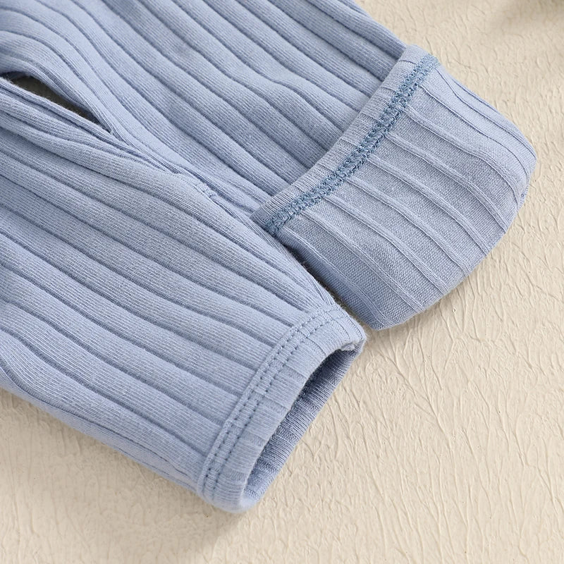 "Hello I'm New Here" Newborn Ribbed Jumpsuit with Hat