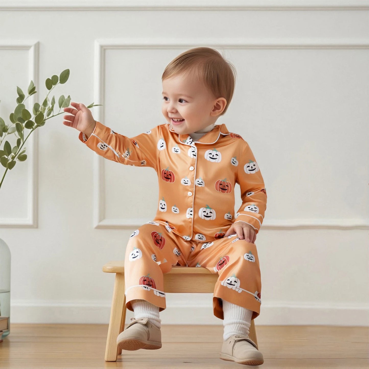 Pumpkin Print Pyjama Set