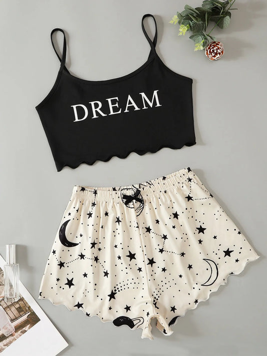 Print Vest & Shorts Set  Snooze & Co.