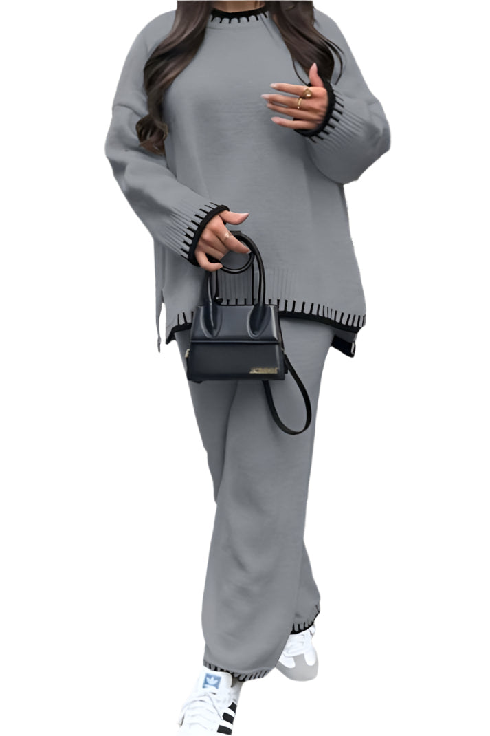 Stitched Detail Knitted Co-ord Lounge Set – Stitched Detail