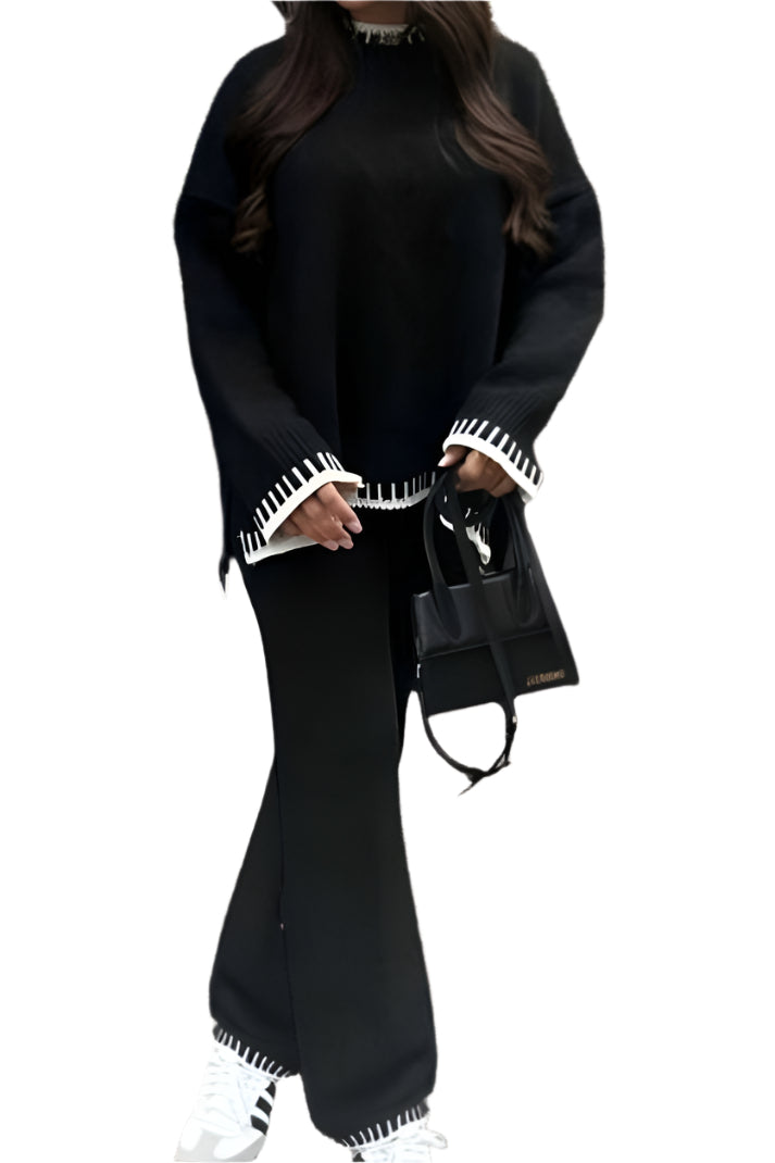 Stitched Detail Knitted Co-ord Lounge Set – Stitched Detail