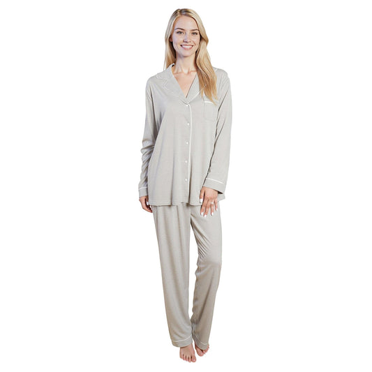 Grey Soft Touch Long Two-Piece Pyjamas
