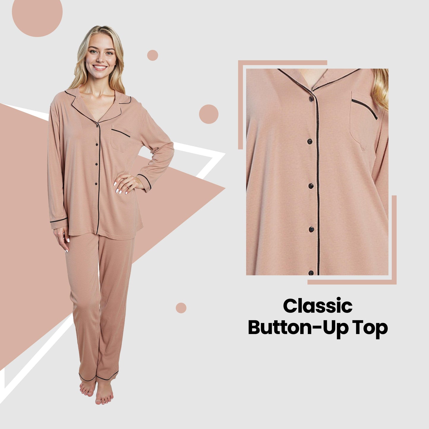 Natural Soft Touch Long Two-Piece Pyjamas