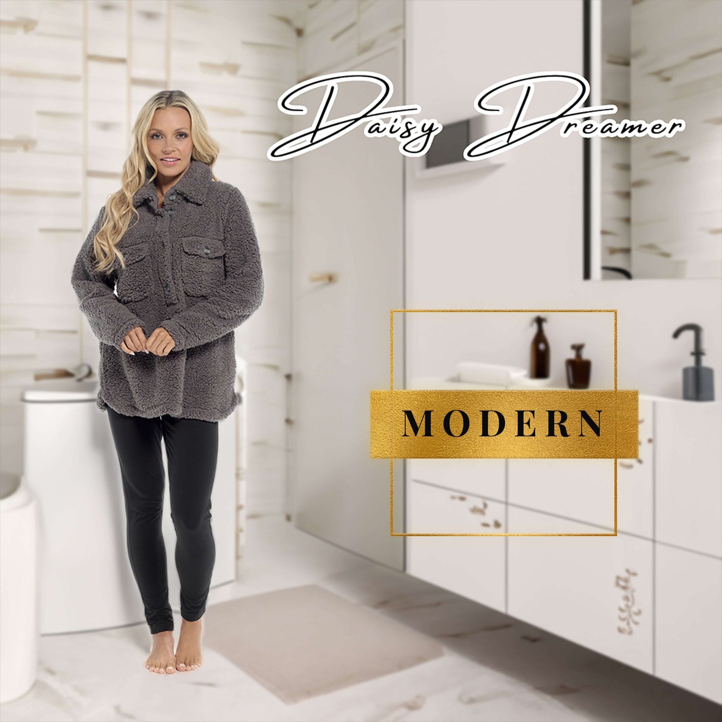 Ultra-Soft Sherpa Lounge Set with Double Pockets for Chilly Days