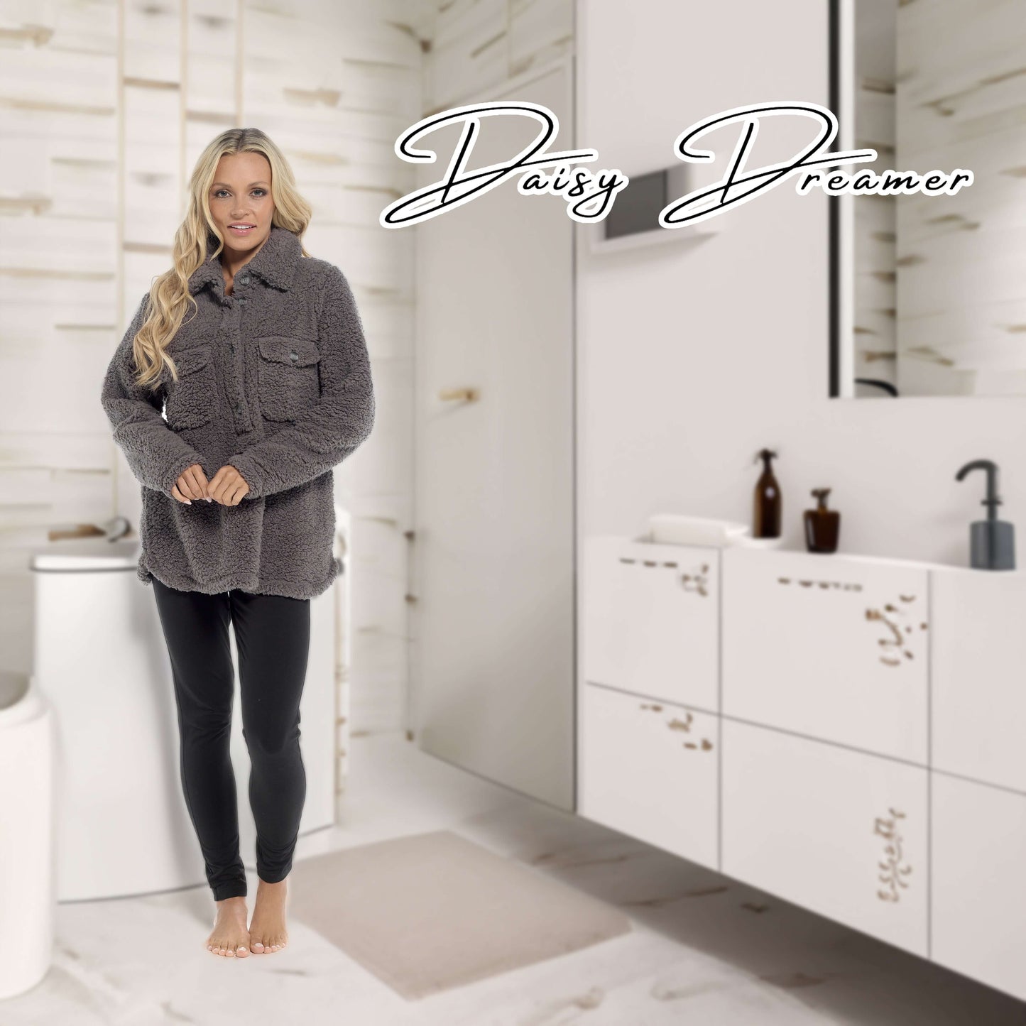 Ultra-Soft Sherpa Lounge Set with Double Pockets for Chilly Days
