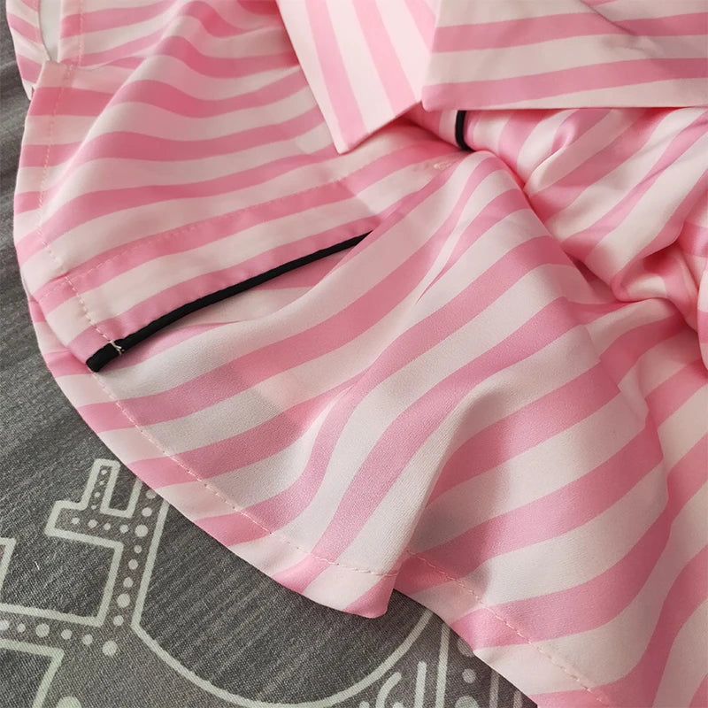 Stunning Pink Striped Pyjama Set