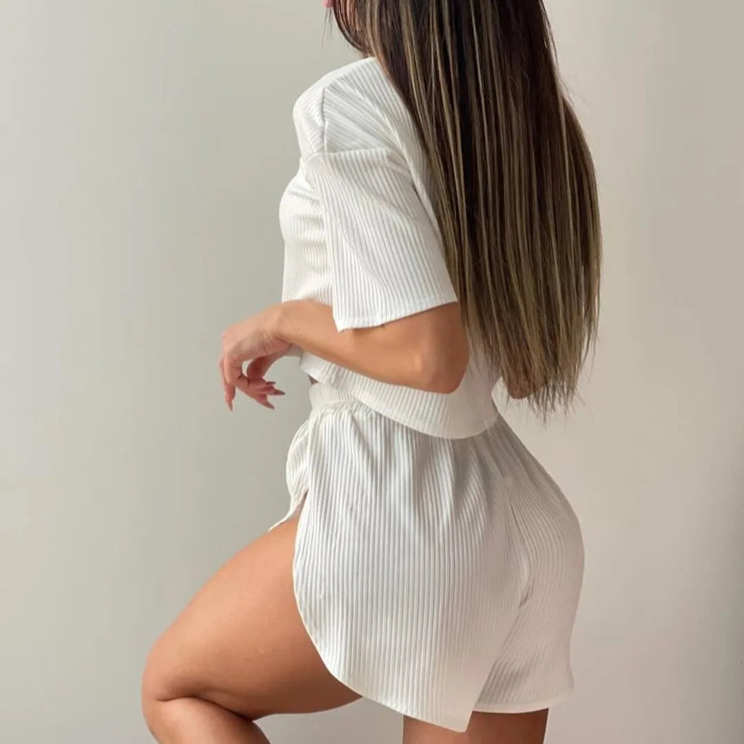 Cropped Tee & Shorts Set Snooze & Co.