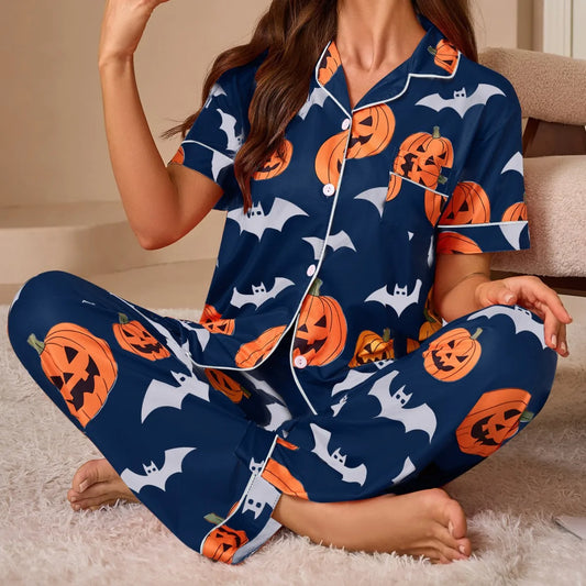Pumpkin Inspired Print Pyjama Sets - Multiple colours