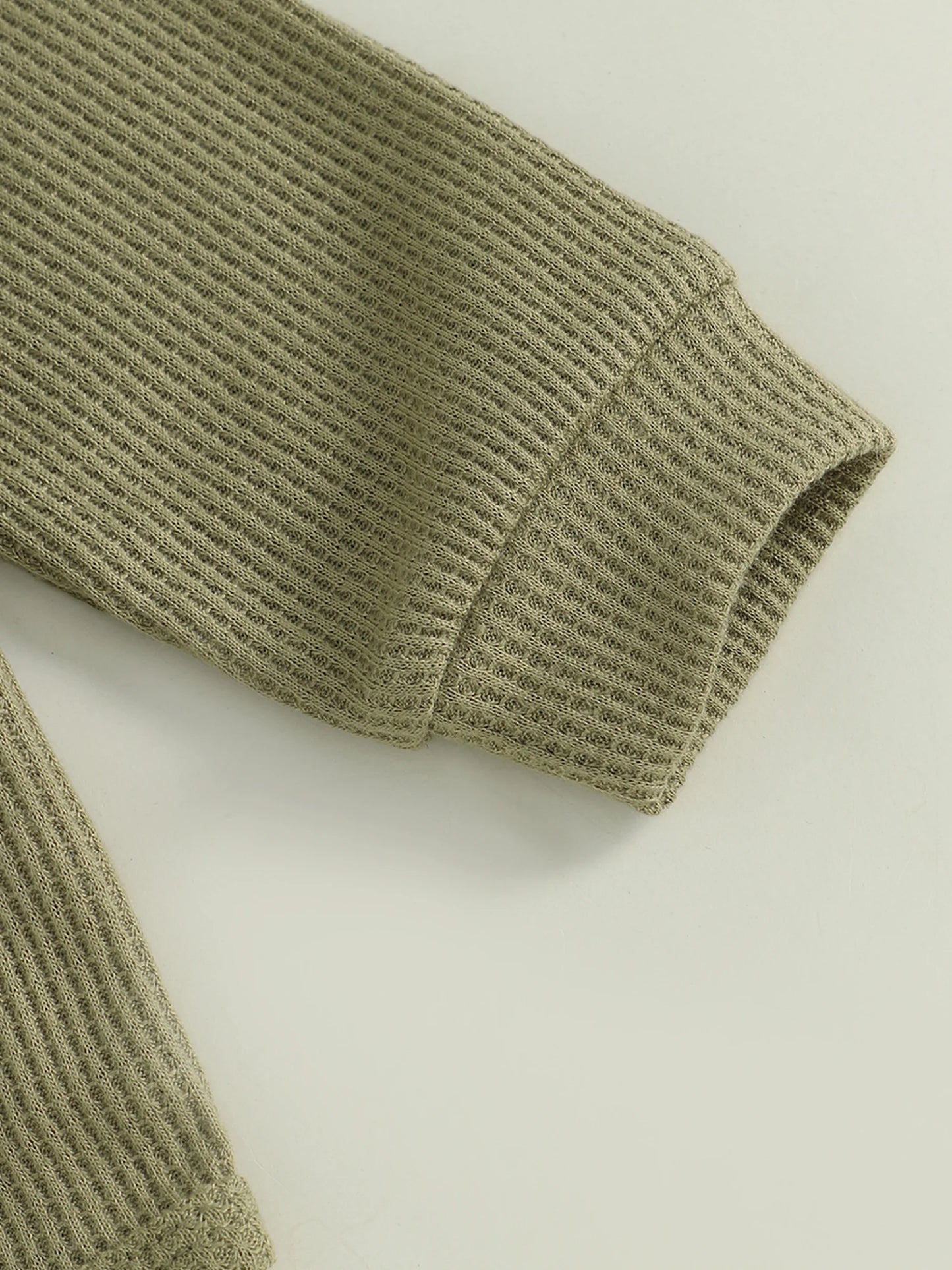 Adorable Mamas Boy waffle long-sleeve romper