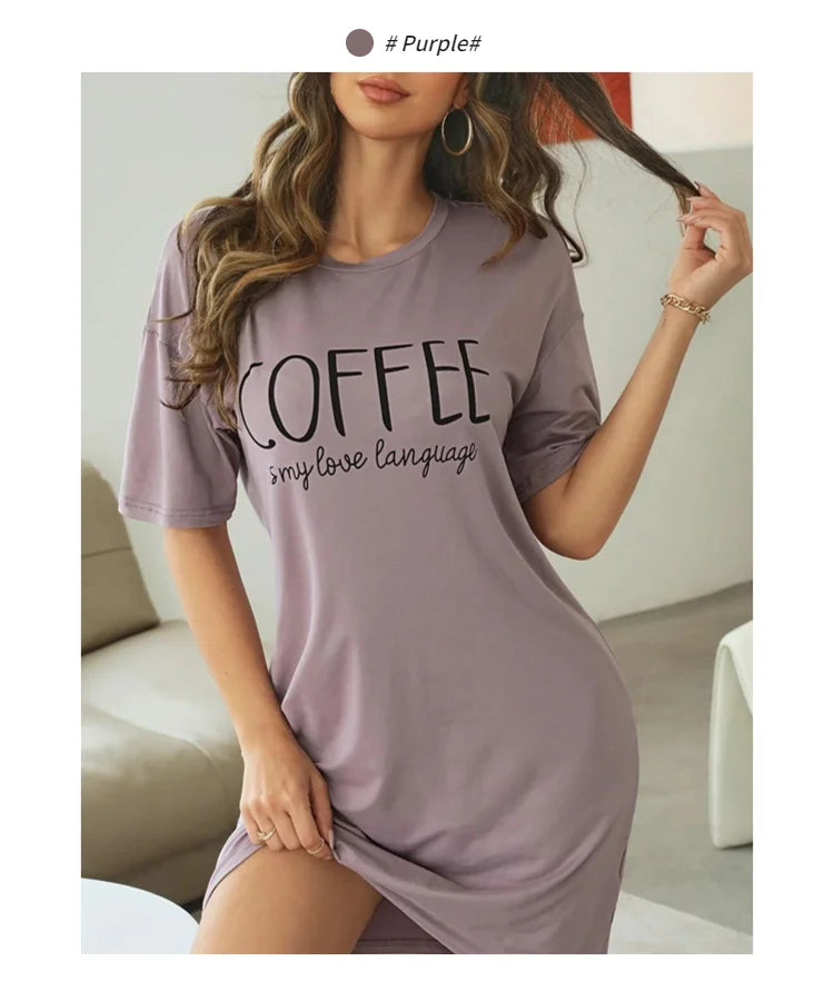 "Coffee is My Love" Language Slogan Nightie