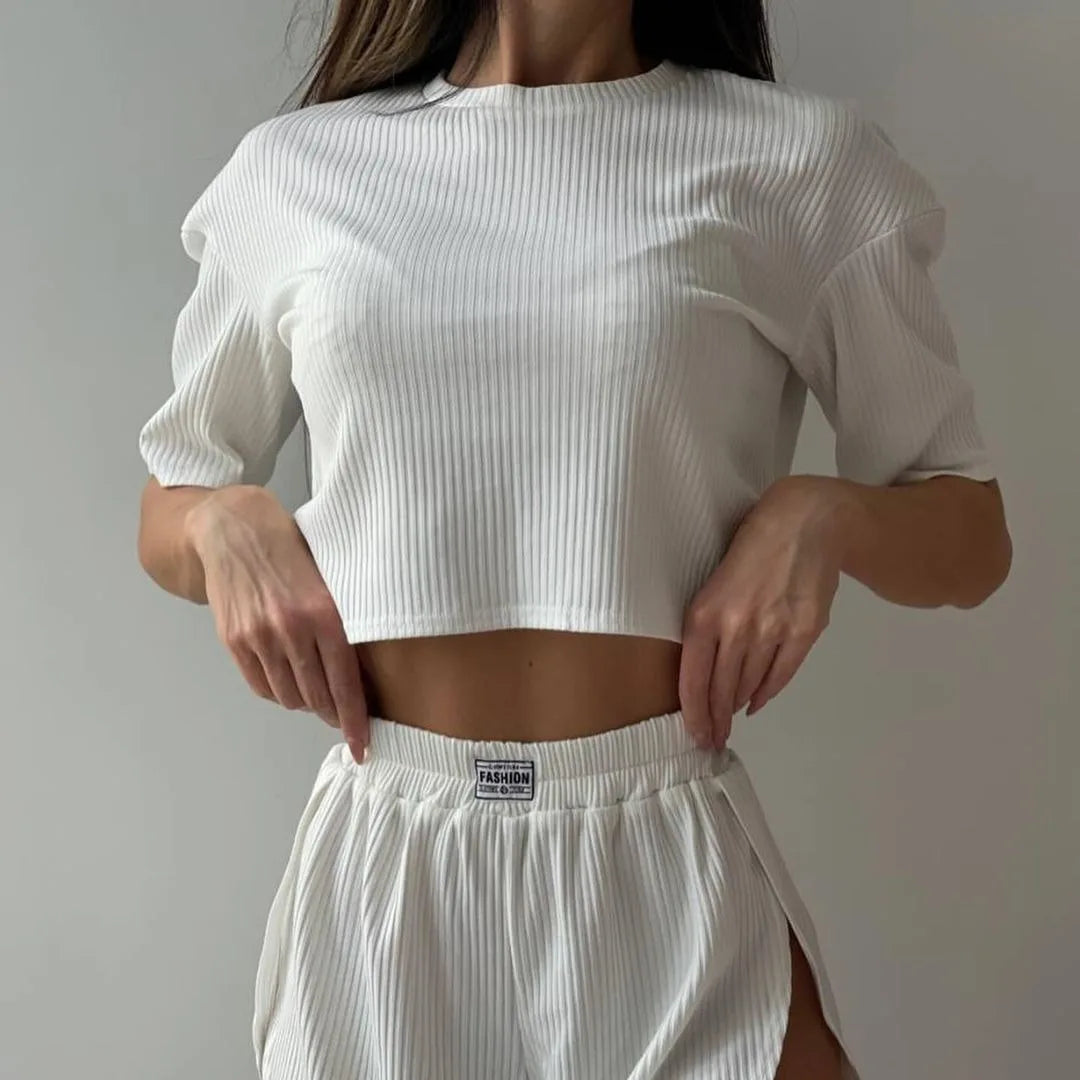 Cropped Tee & Shorts Set Snooze & Co.