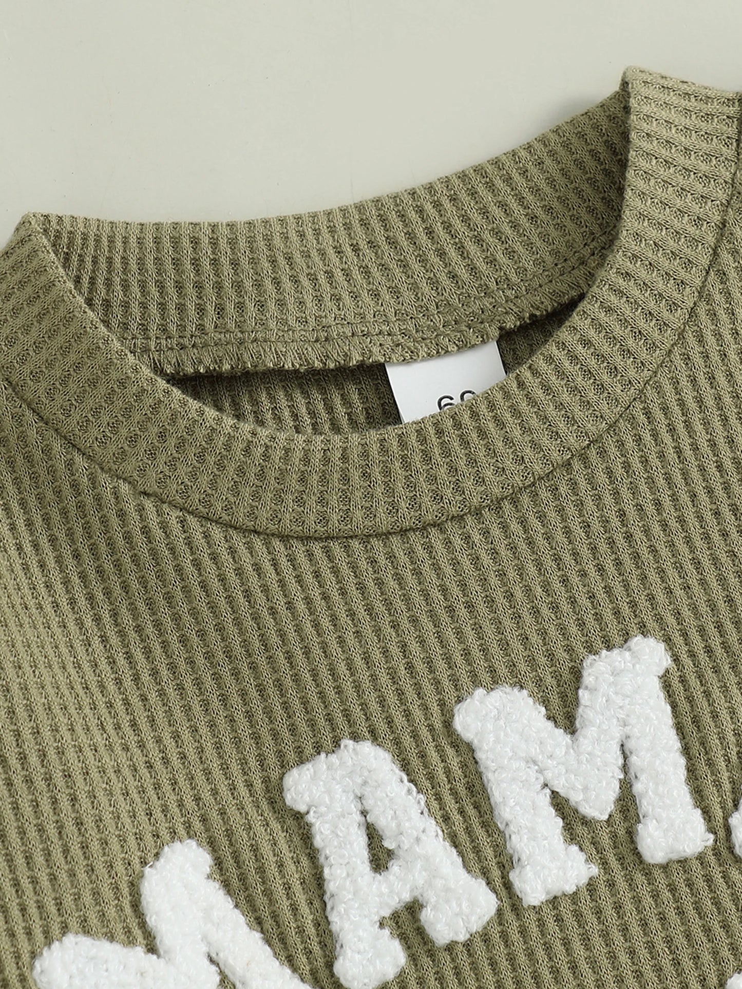 Adorable Mamas Boy waffle long-sleeve romper