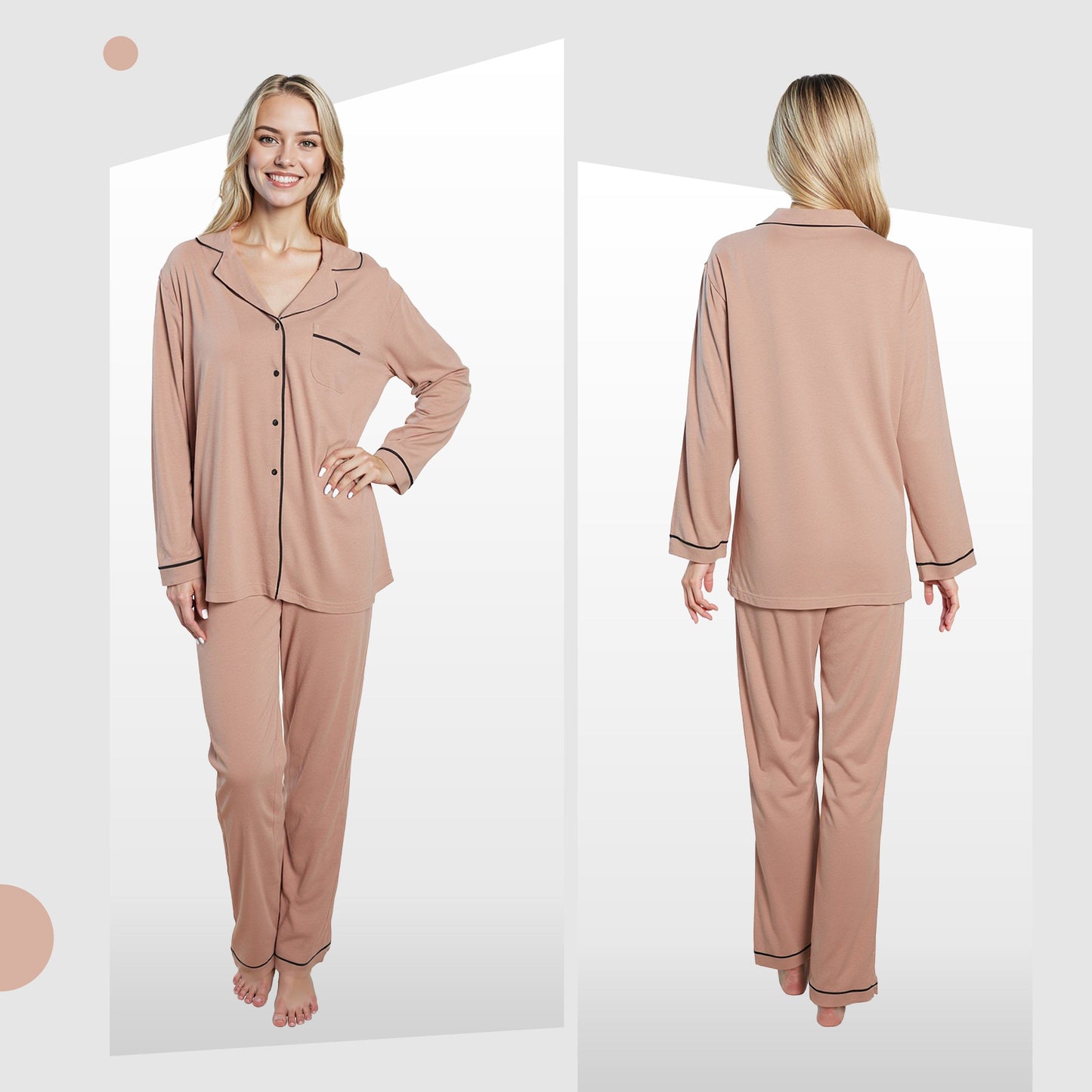 Natural Soft Touch Long Two-Piece Pyjamas
